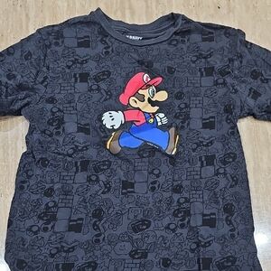 Kids Graphic T-Shirt - Black with Mario Design
